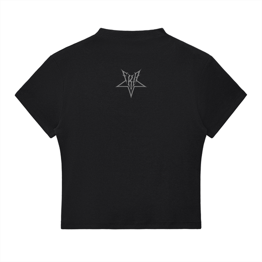 Y-incision Mock Neck T-Shirt