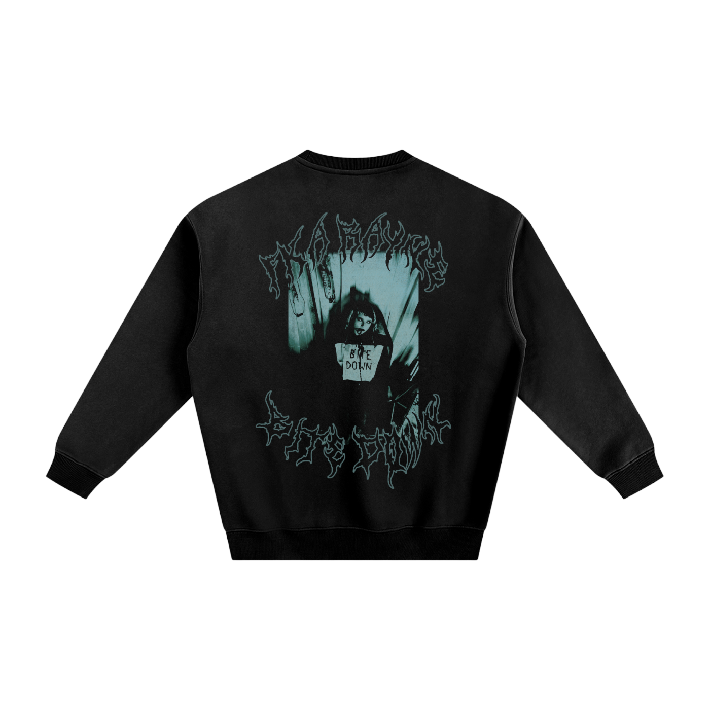 'Bite Down' Fleeced Crewneck